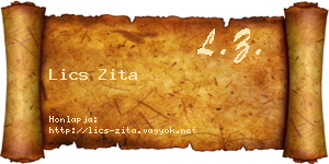 Lics Zita névjegykártya